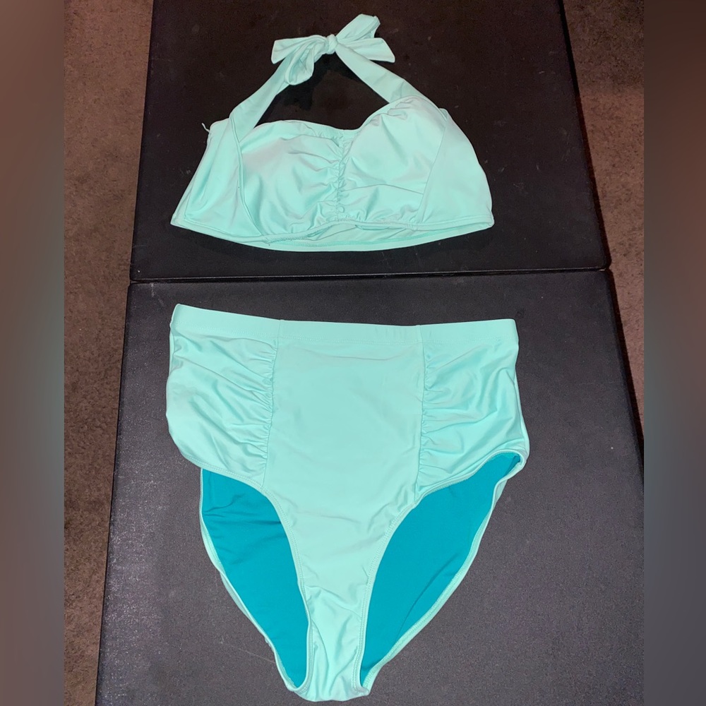 Forever 21 Plus Size Mint Green Bikini Set